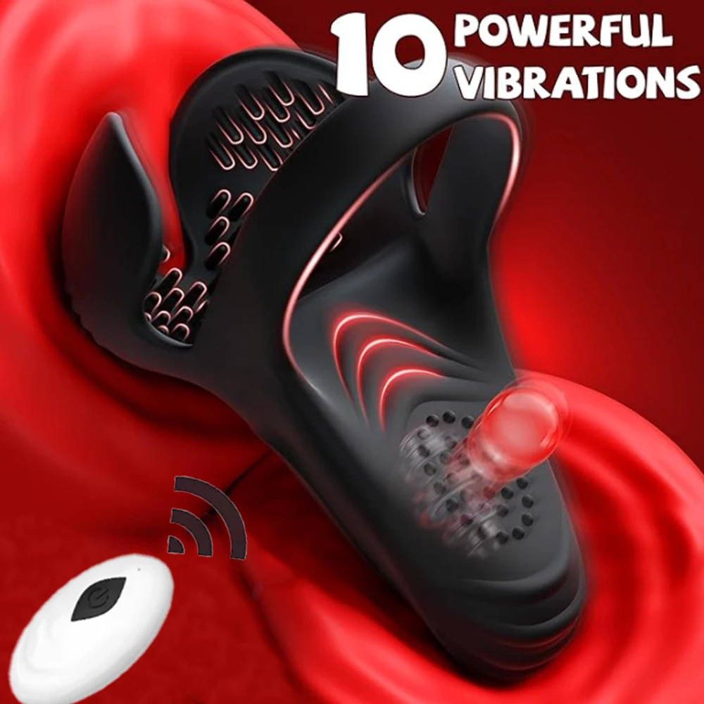 High-Tech Black Vibrating Cock Ring with Remote 2 High-Tech Black Vibrating Cock Ring with Remote - Image 2