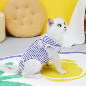 Striped Cat Post-Surgery Recovery Suit in Sizes S-XL 11 S3f289ae18bdc45d8ac60ffe06c342dbba