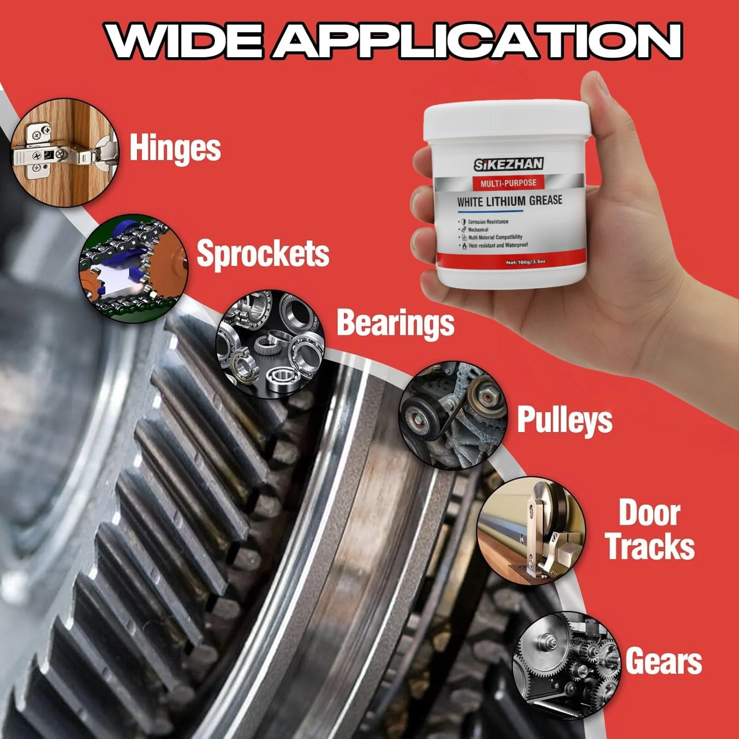 Sikezhans Multi-Purpose White Lithium Grease 100g 2 Sikezhans Multi-Purpose White Lithium Grease 100g - Image 2