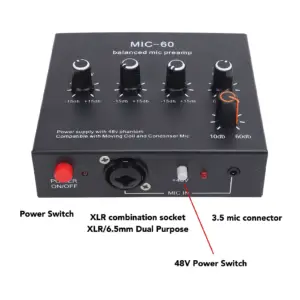 Professional Balanced Microphone Preamp with Adjustable Gain 9 S3fa17d0afd374e96aa923a2bb7569a92G