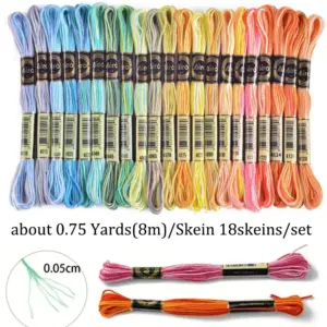 Vibrant 18-Color Embroidery Thread Kit 10 S4069630fb72240828046b1ed44660c23m