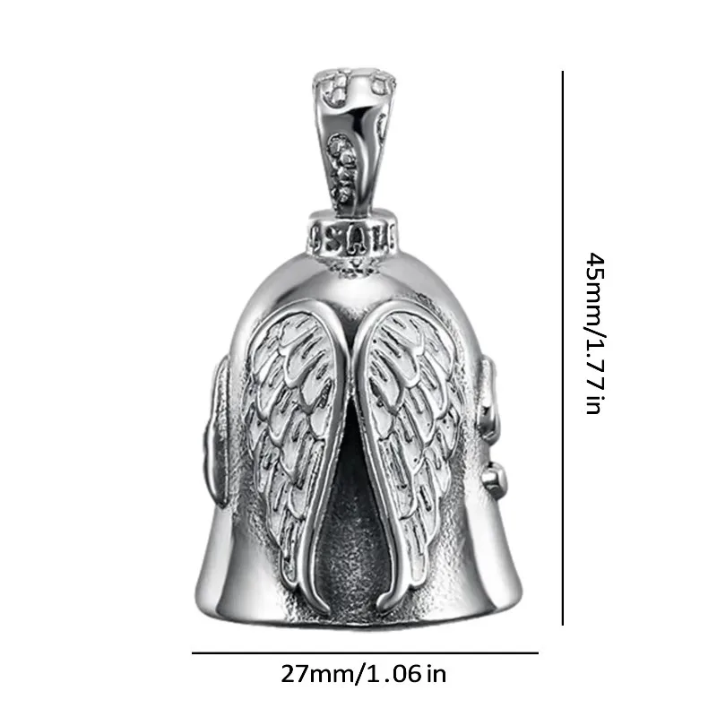Titanium Motorcycle Bell Keychain with Embossed Wings 6 Titanium Motorcycle Bell Keychain with Embossed Wings - Image 6