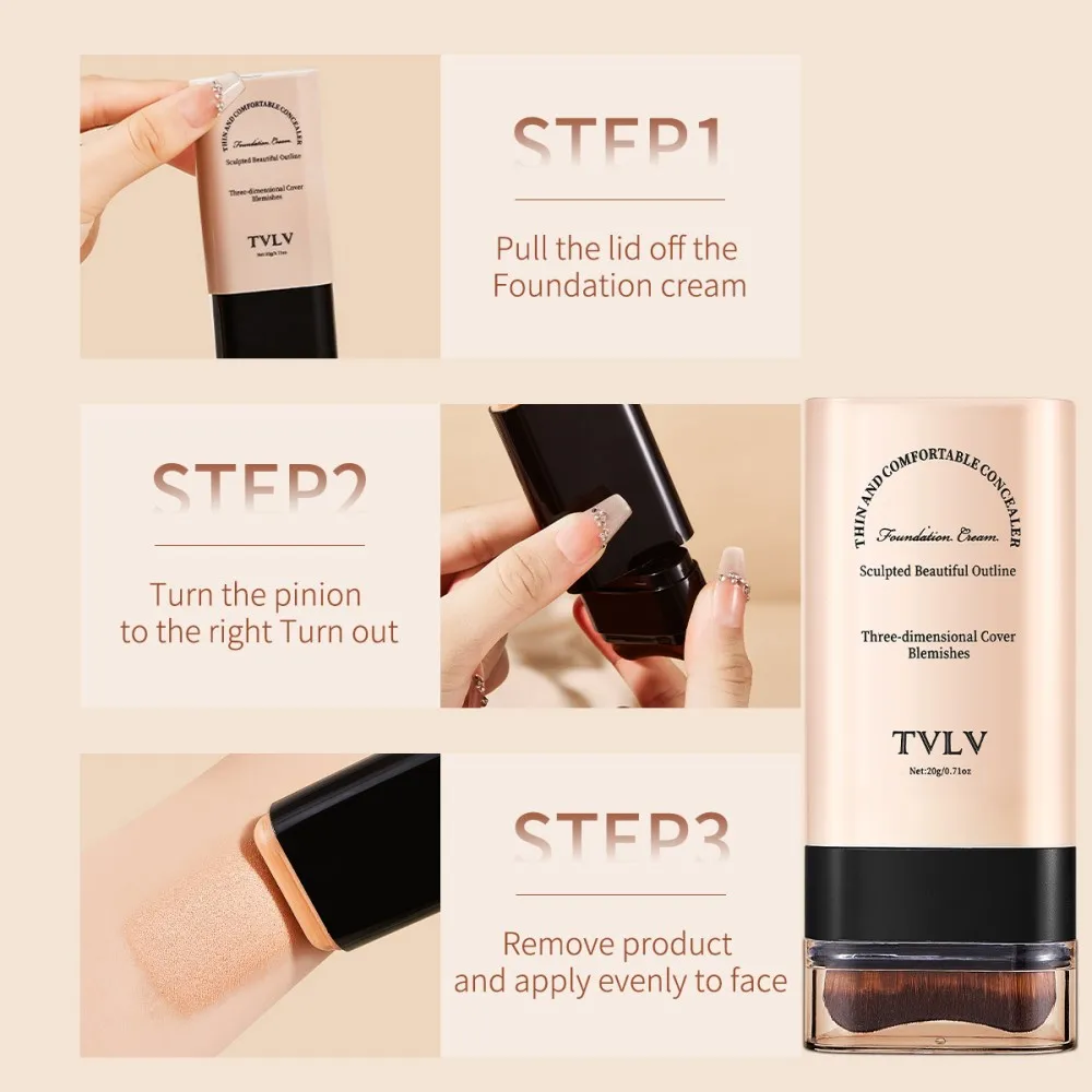 Dual-End Foundation Stick with Built-in Brush 20g 3 Dual-End Foundation Stick with Built-in Brush 20g - Image 3