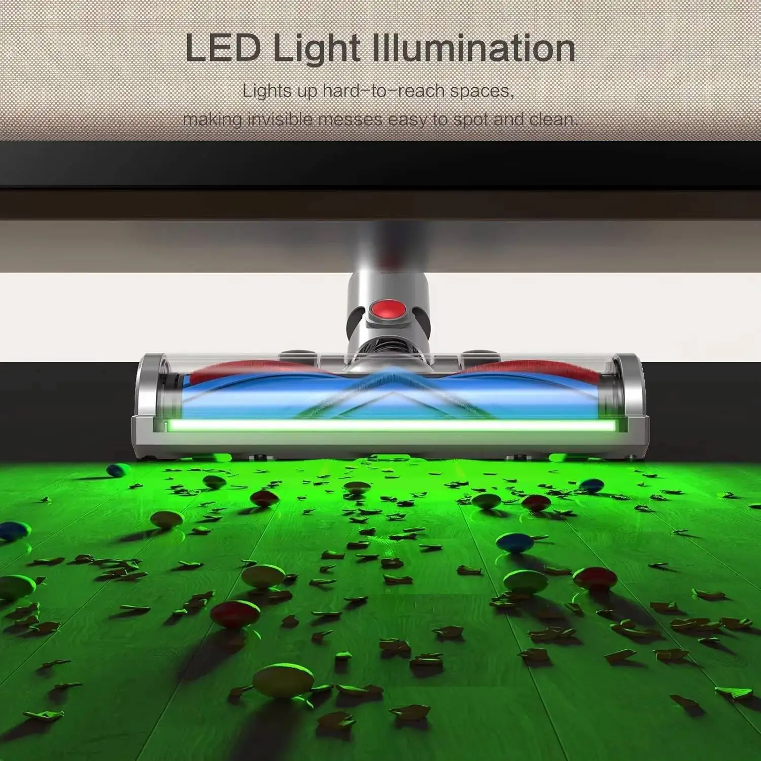 Dyson V7-V15 Compatible Vacuum Brush Head with LED 6 Dyson V7-V15 Compatible Vacuum Brush Head with LED - Image 6