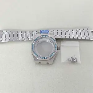 Stainless Steel Watch Case with Blue Gems 13 S429897b72df74c14bd128dbd7ec8177aq