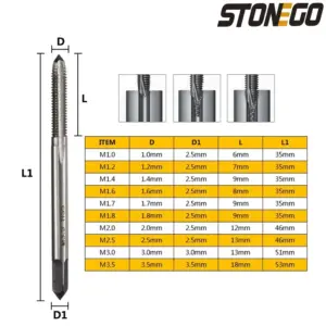 High-Speed Steel Tap Drill Set (M1–M3.5, 10 pcs) 8 S43632d3c5121409481c086842305ec1bw