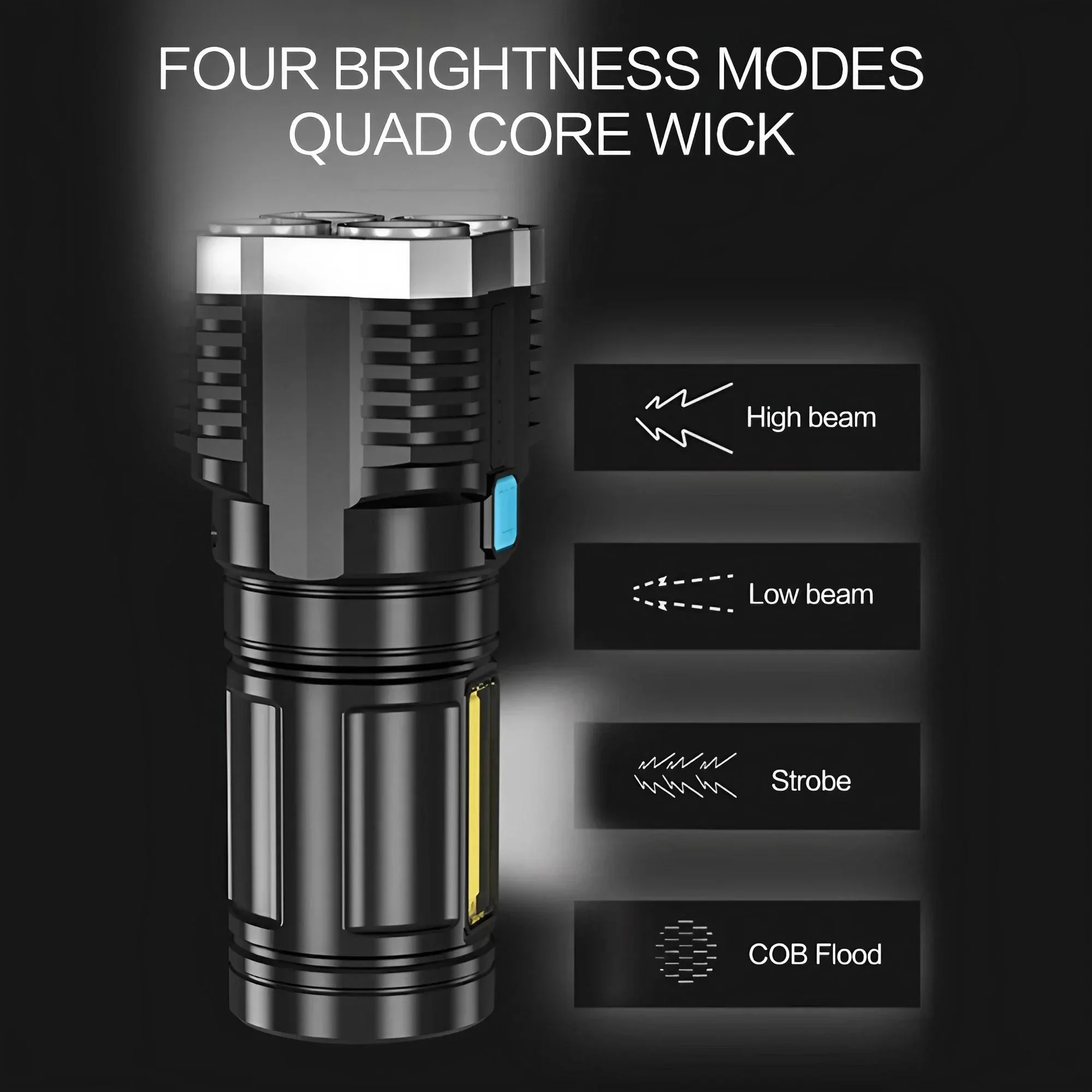 Tactical Outdoor Flashlight with Dual Light 2 Tactical Outdoor Flashlight with Dual Light - Image 2