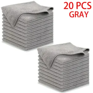 Microfiber Cleaning Cloth Set in Black and Gray 16 S43f9aea40ab949279478d95913400468N