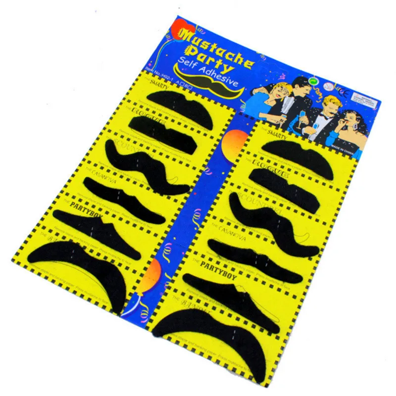 Set of 12 Self-Adhesive Fake Mustaches for Parties 2 Set of 12 Self-Adhesive Fake Mustaches for Parties - Image 2