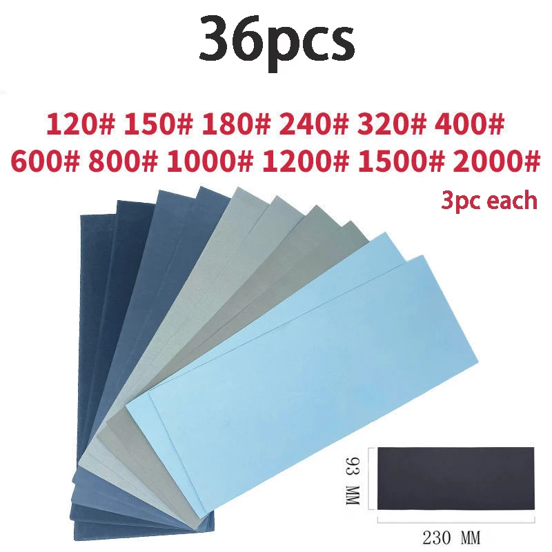 Assorted Silicon Carbide Sandpaper Set 230x93mm 8 Assorted Silicon Carbide Sandpaper Set 230x93mm - Image 8