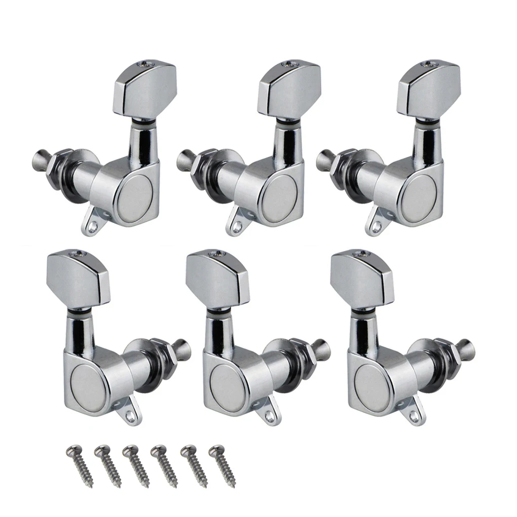 Six Metal Guitar Tuning Pegs for Electric & Acoustic 7 Six Metal Guitar Tuning Pegs for Electric & Acoustic - Image 7