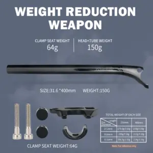 Carbon Bike Seatpost 27.2/30.8/31.6mm 350/400mm 11 S44ffbc4f1d7446fc9acbb0cf793eda78a