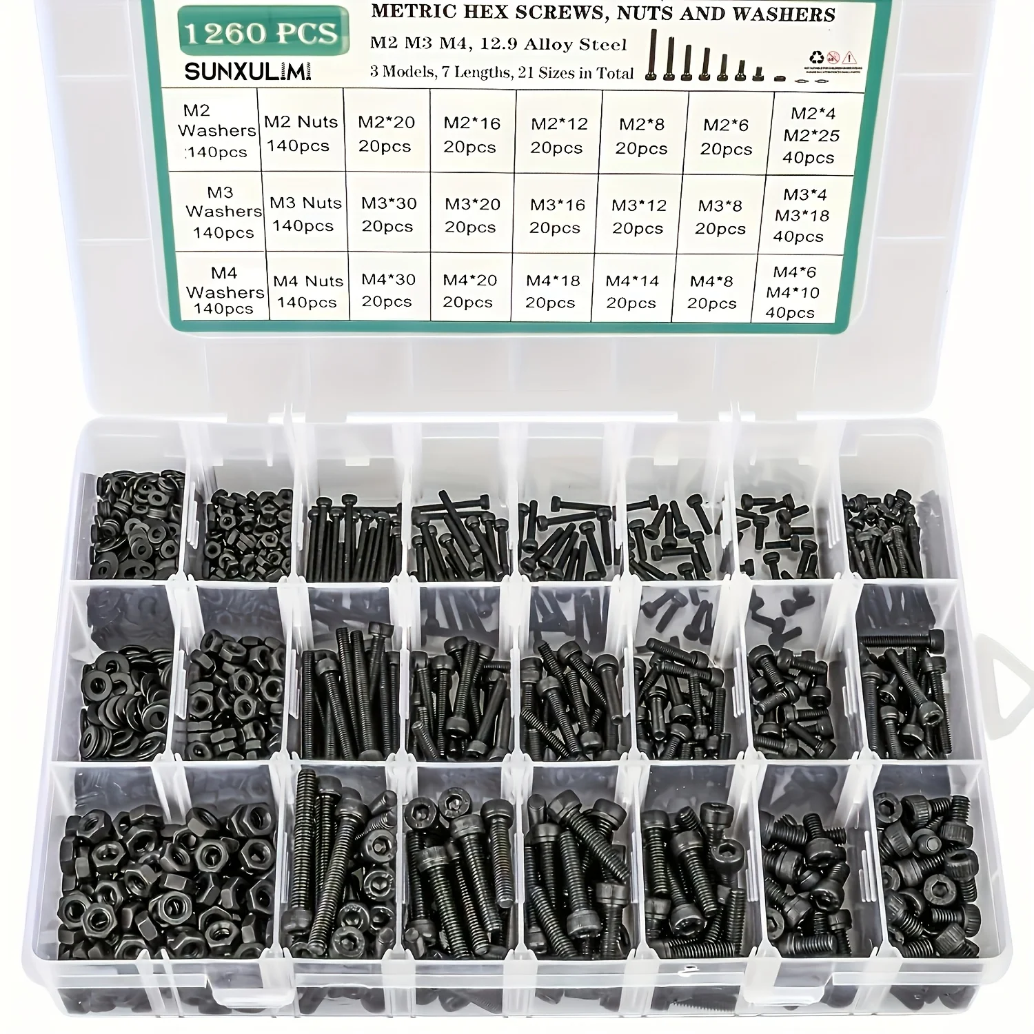 1260-Piece Metric Bolt Set for Metalworking 3 1260-Piece Metric Bolt Set for Metalworking - Image 3