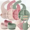 Toddler Silicone Mealtime Set in Pastel Shades