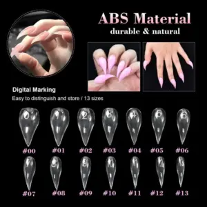 140 Short Stiletto Plastic Nail Tips for Extensions