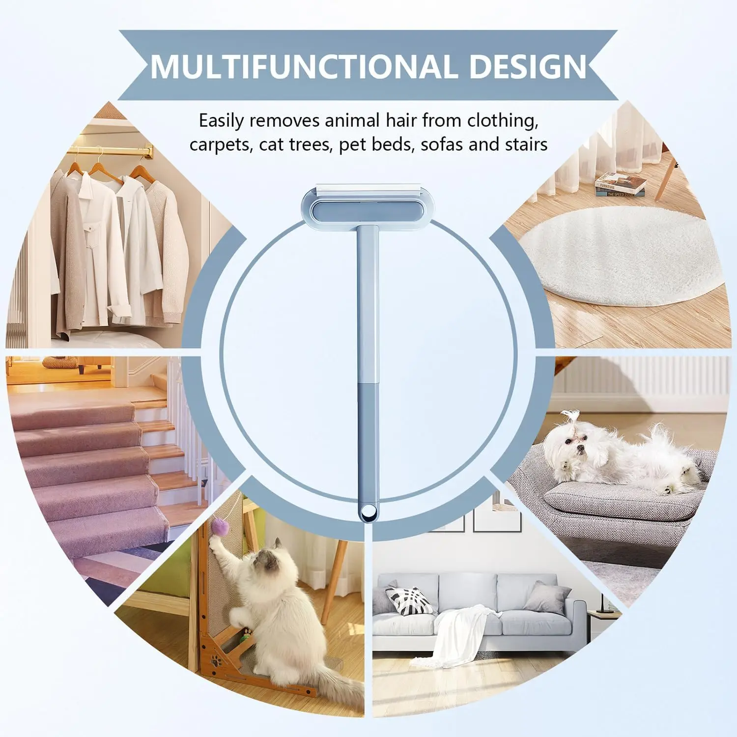 Multifunctional Pet Hair Remover with Extendable Handle 5 Multifunctional Pet Hair Remover with Extendable Handle - Image 5