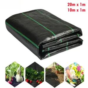 Heavy-Duty Garden Weed Barrier Fabric 1m x 10m/20m