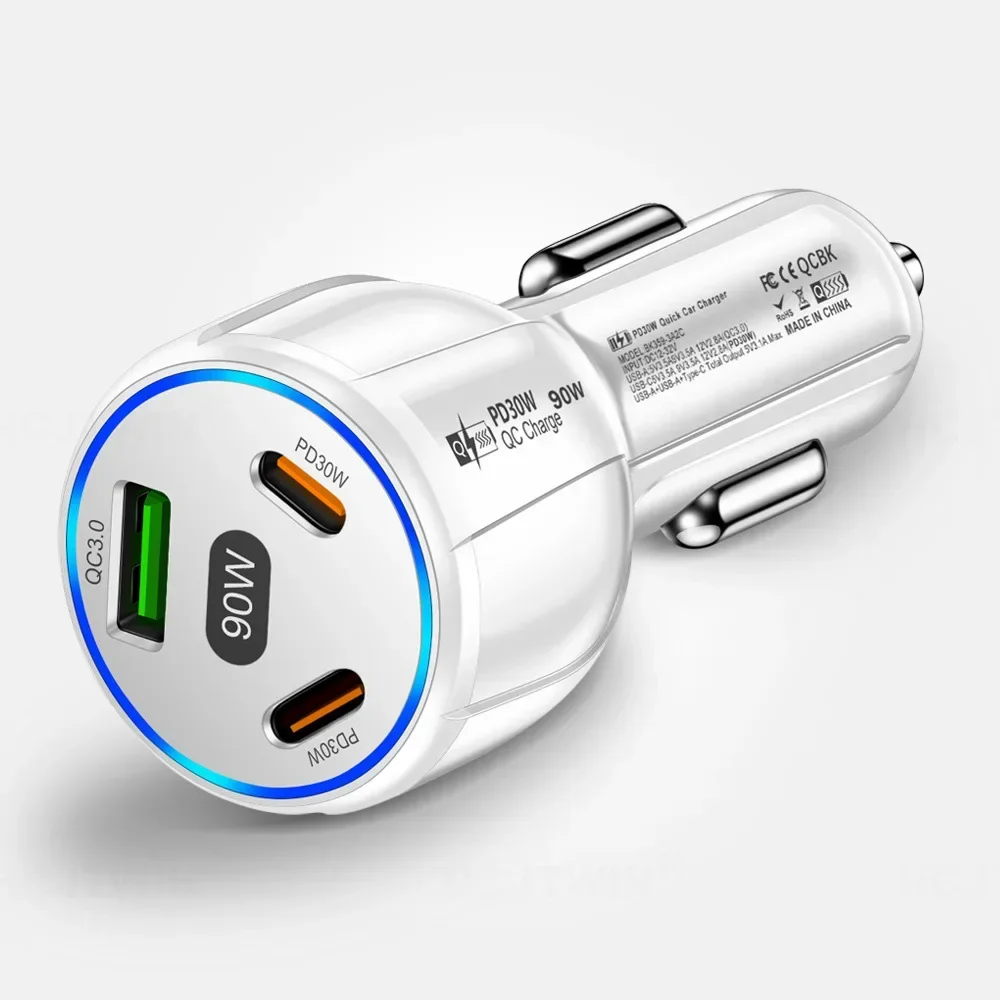 90W Fast Car Charger with 3 USB Ports 8 90W Fast Car Charger with 3 USB Ports - Image 8