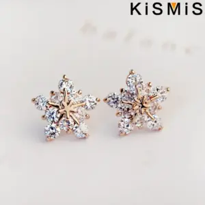 Elegant Snowflake Stud Earrings in Rose Gold 13 S484ff71f96714a8b834ba940cea79010P