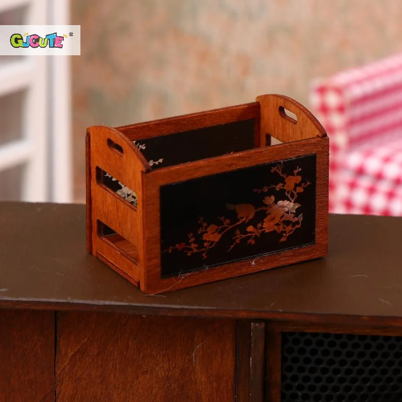 Miniature Wooden Dollhouse Storage Baskets Set 4 Miniature Wooden Dollhouse Storage Baskets Set - Image 4