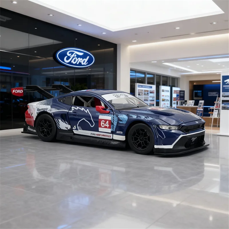 Ford Mustang GT3 Diecast Model Car 1:24 Scale Metallic Gold 7 Ford Mustang GT3 Diecast Model Car 1:24 Scale Metallic Gold - Image 7