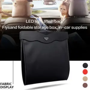 Waterproof LED Car Trash Can with Magnetic Closure 10 S4922ade196c84c668f4c5fb5f890cd24B