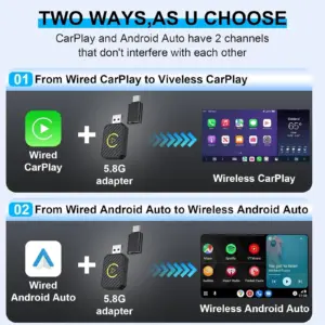 Wireless CarPlay Adapter for iPhone and Android 8 S4926479f93cc4535802641e330861a5bY
