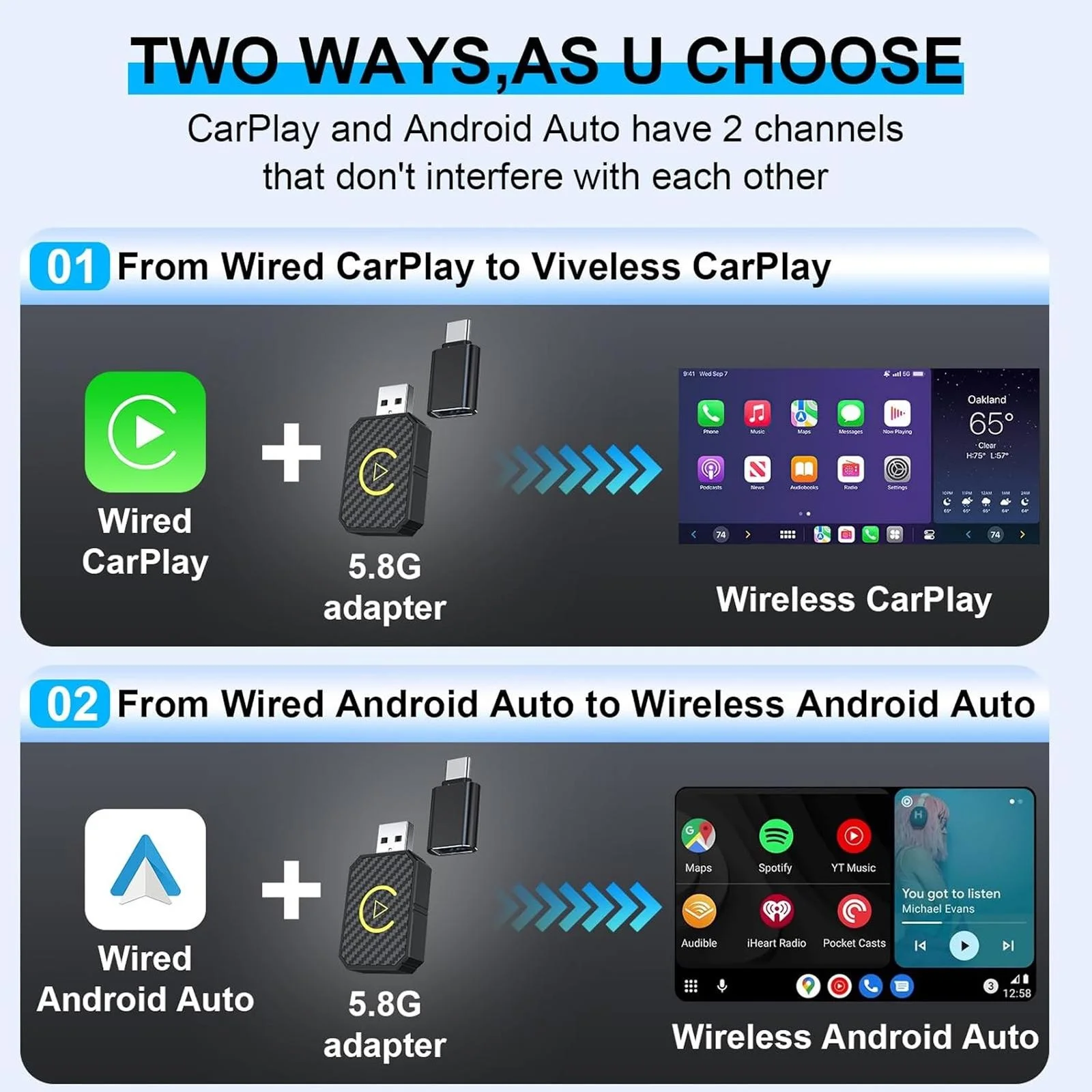 Wireless CarPlay Adapter for iPhone and Android 2 Wireless CarPlay Adapter for iPhone and Android - Image 2