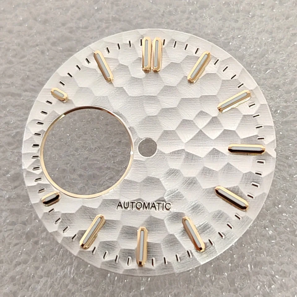 NH38 28.5mm Hammered Texture Watch Dial in Green 8 NH38 28.5mm Hammered Texture Watch Dial in Green - Image 8