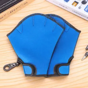 Blue Water-Resistant Swim Gloves with Webbed Fingers 16 S4a9fda2787644d62bbf8023603a817c0M