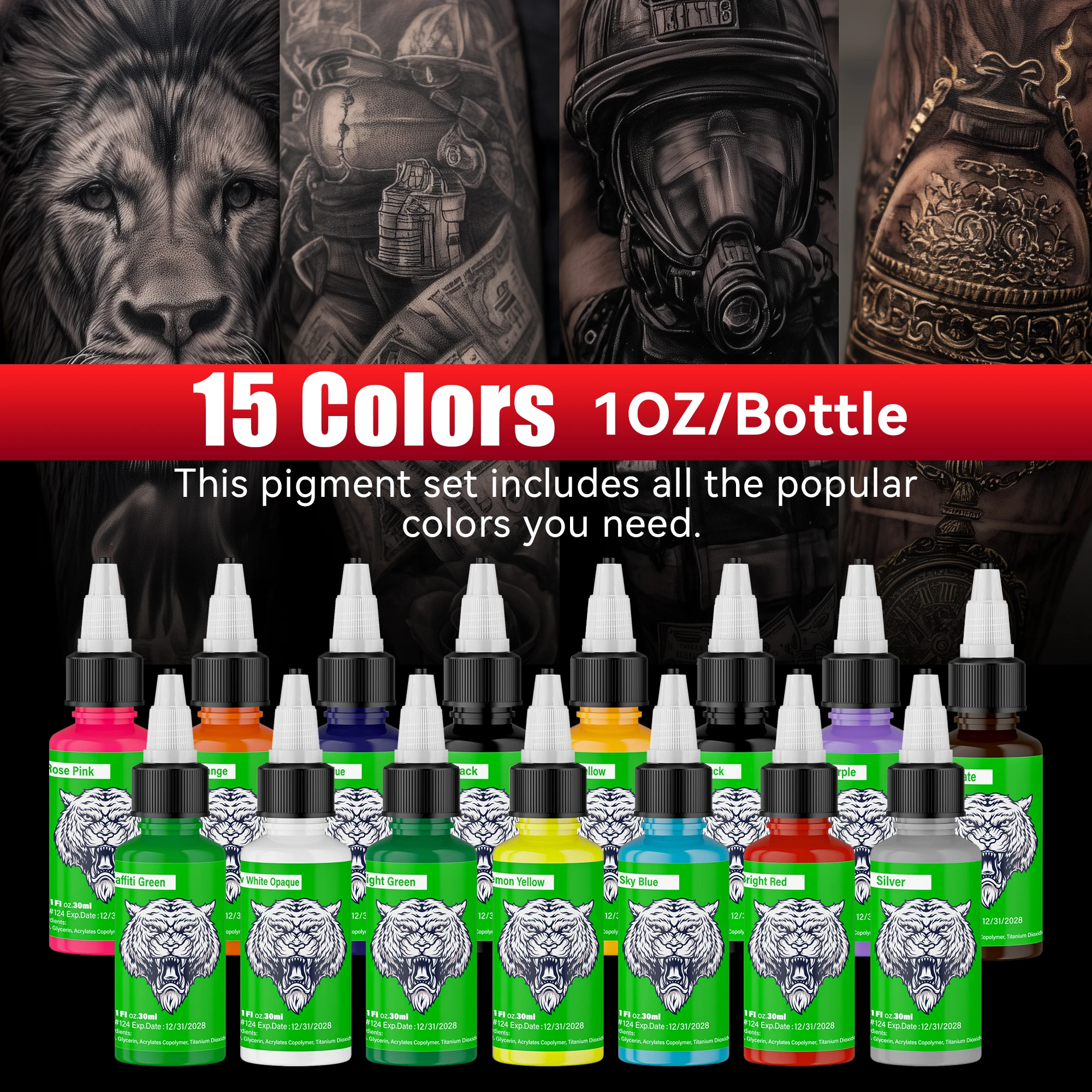 Vibrant DM Tattoo Ink Set – 14/15 Colors 3 Vibrant DM Tattoo Ink Set – 14/15 Colors - Image 3