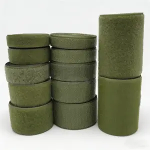 Army Green Nylon Fastener Tape Set With Hook & Loop
