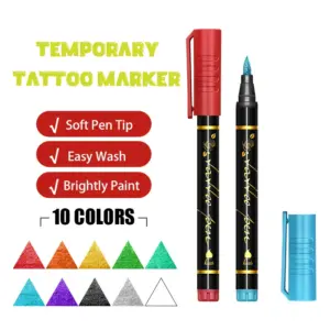 Vibrant 10-Color Face Paint Marker Set 12 S4b6d288dabb749d1a760aca6c9d7fe7dp