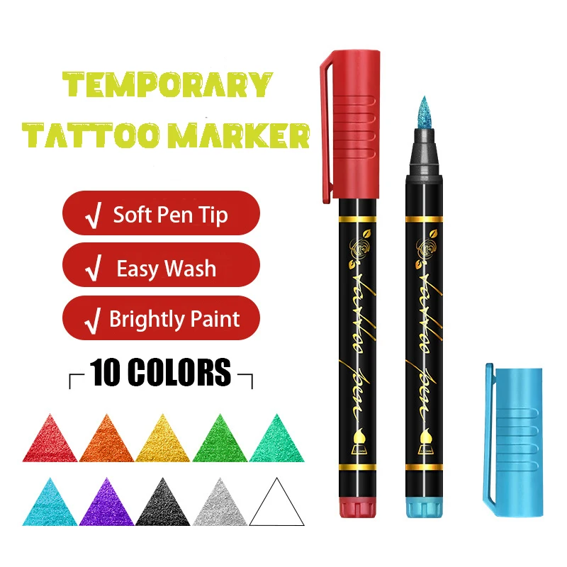 Vibrant 10-Color Face Paint Marker Set 4 Vibrant 10-Color Face Paint Marker Set - Image 4