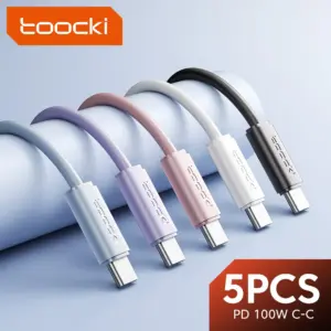 Toocki 5-Pack USB-C Cables for Fast Charging