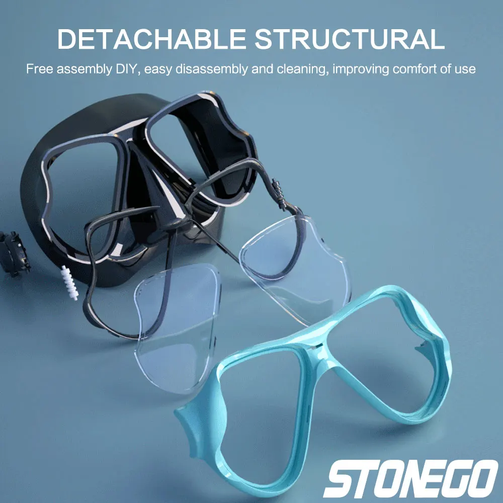 Black Diving Mirror and Snorkel Set for Adults 4 Black Diving Mirror and Snorkel Set for Adults - Image 4