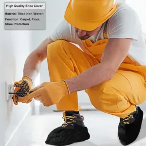 Black Disposable Shoe Covers 15.7x5.9 in, Pack of 100 14 S4c8b002d908a4aff85dc9079ac6f445fI