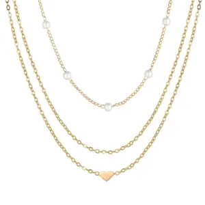 Multilayer Pearl Necklace with Gold Cross Pendant 14 S4d5c236f225640fc8ad22dbd48d8c422H 1