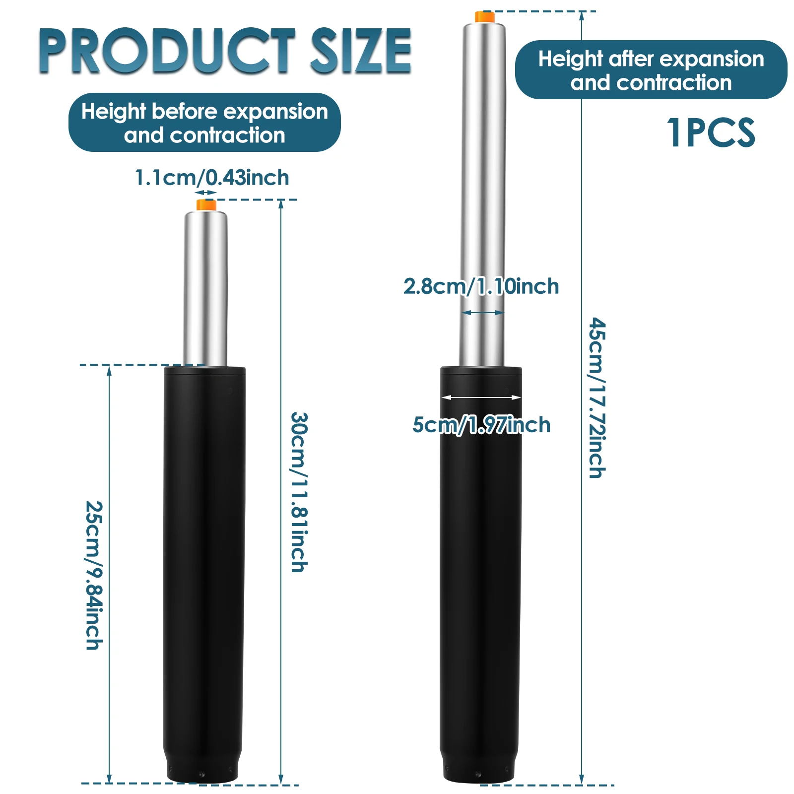 Heavy-Duty Pneumatic Chair Support Rod 2 Heavy-Duty Pneumatic Chair Support Rod - Image 2