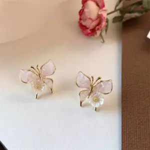 Vintage Butterfly Stud Earrings with Crystal Zircon 13 S4dd5357252b44e38b1765cf47c0816de2