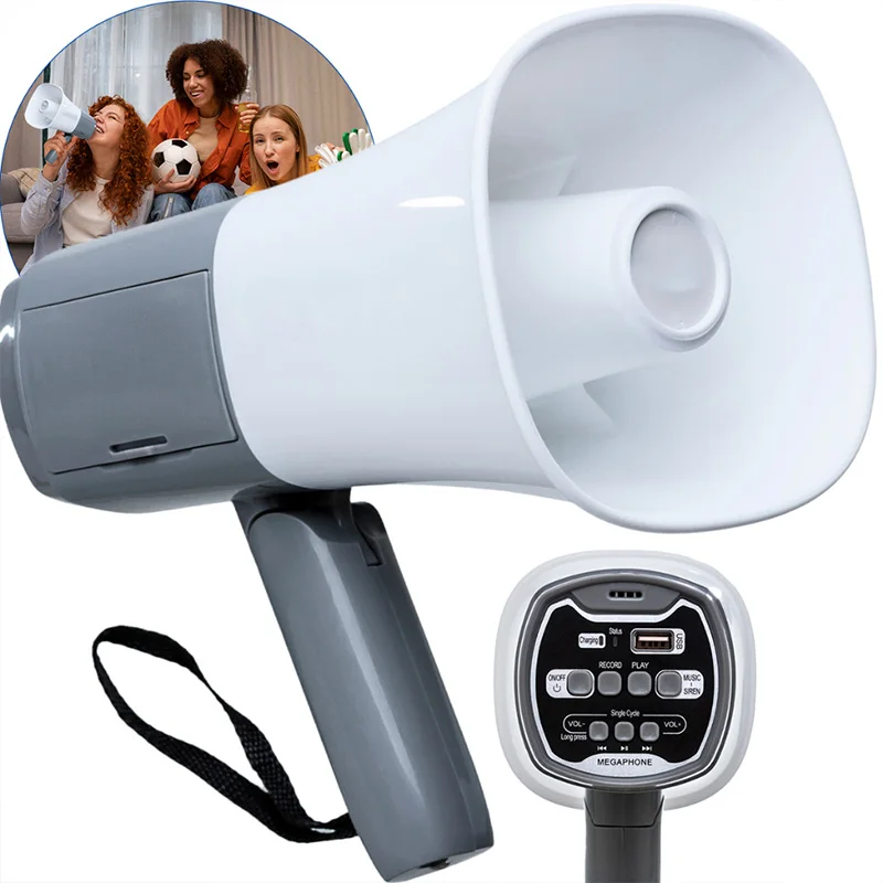 White Portable Outdoor Megaphone for Announcements 1 White Portable Outdoor Megaphone for Announcements