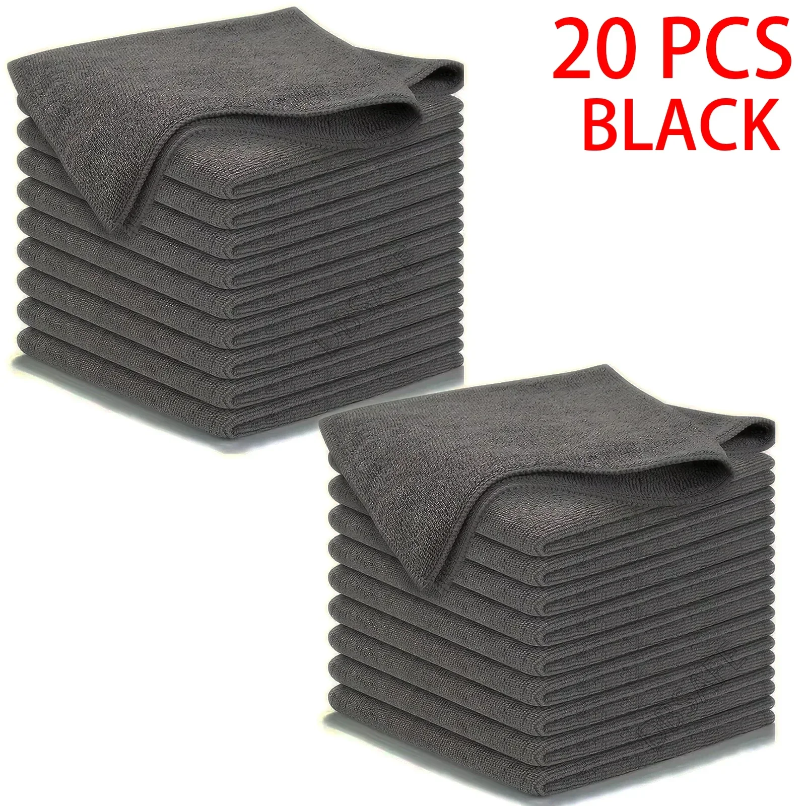 Microfiber Cleaning Cloth Set in Black and Gray 10 Microfiber Cleaning Cloth Set in Black and Gray - Image 10