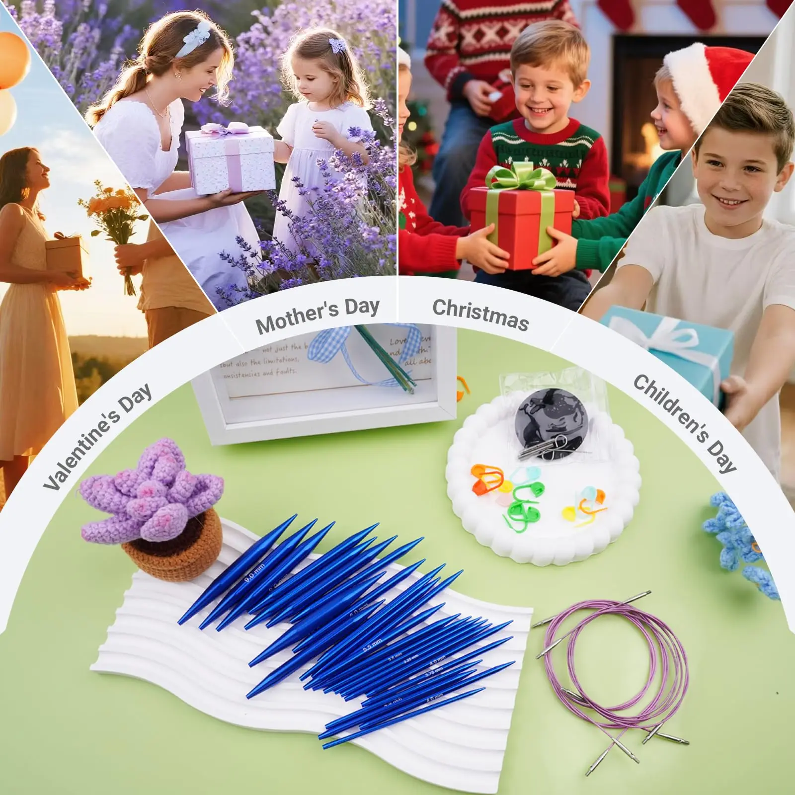 Blue Interchangeable Circular Knitting Needles Set 6 Blue Interchangeable Circular Knitting Needles Set - Image 6