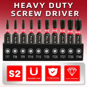 Impact-Resistant S2 Steel Torx Bits Set 9 S4f6c950774f54d1eb3893c932227c8d1J