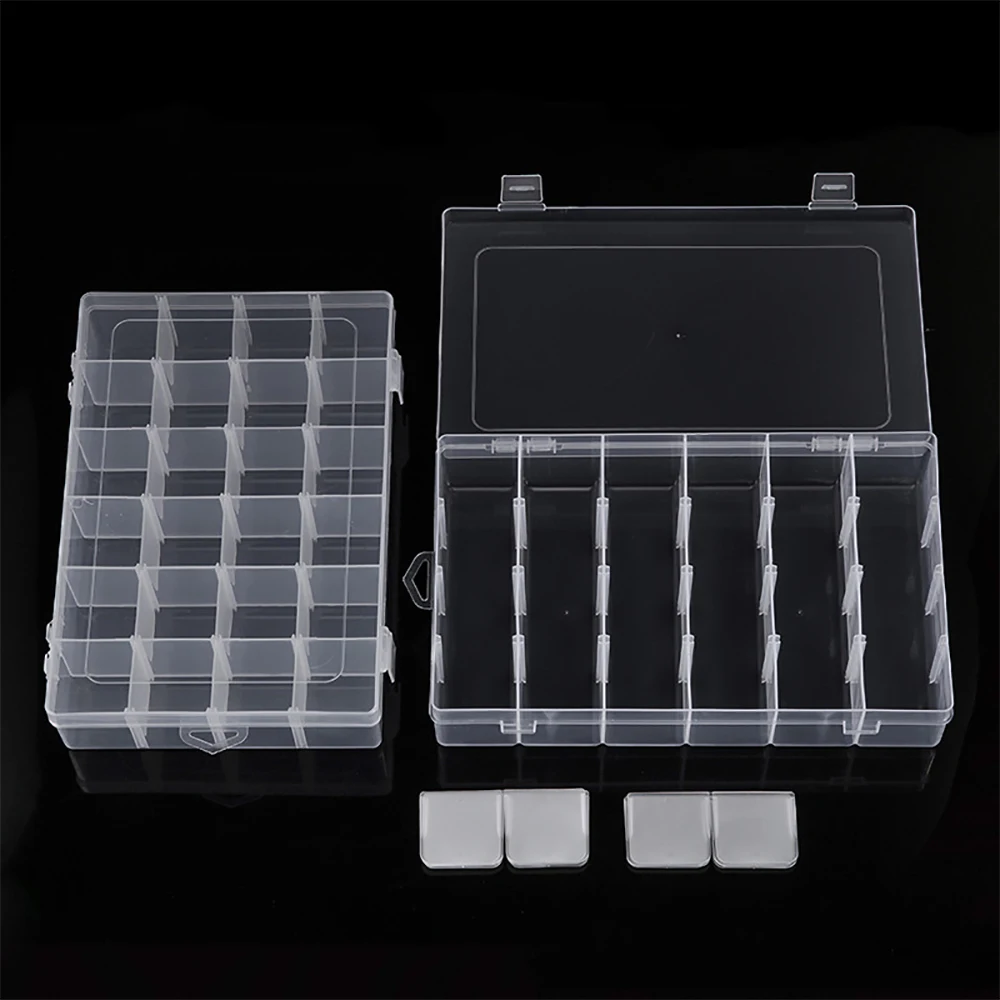 24-Grid Clear Plastic Storage Organizer 2 24-Grid Clear Plastic Storage Organizer - Image 2