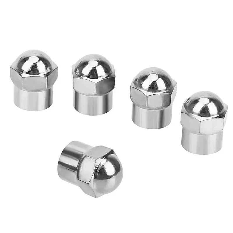 Chrome Tire Valve Caps Set (12mm x 9mm) 5 Chrome Tire Valve Caps Set (12mm x 9mm) - Image 5