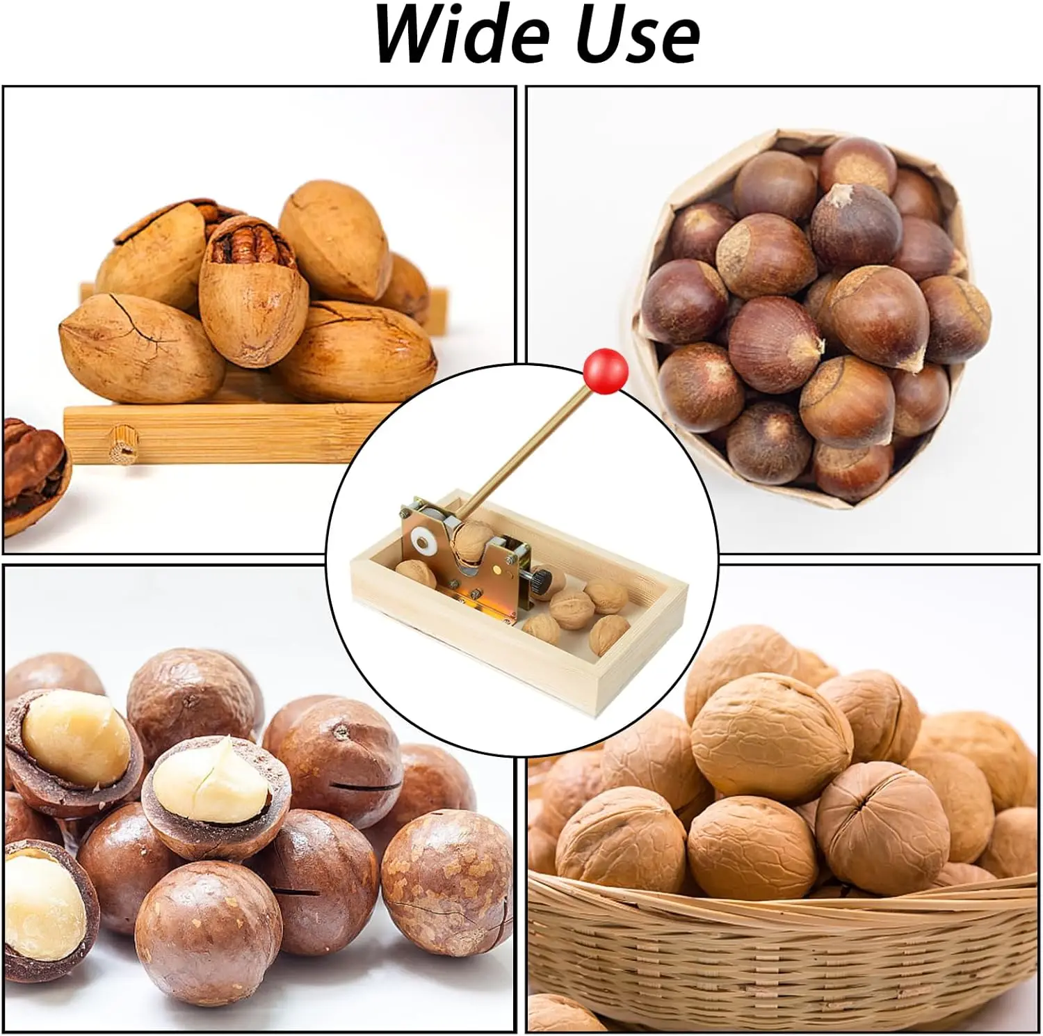 Heavy-Duty Manual Nutcracker with Brass & Wood 5 Heavy-Duty Manual Nutcracker with Brass & Wood - Image 5