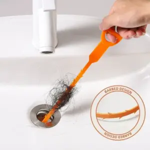 Bright Orange Drain Snake for Easy Unclogging