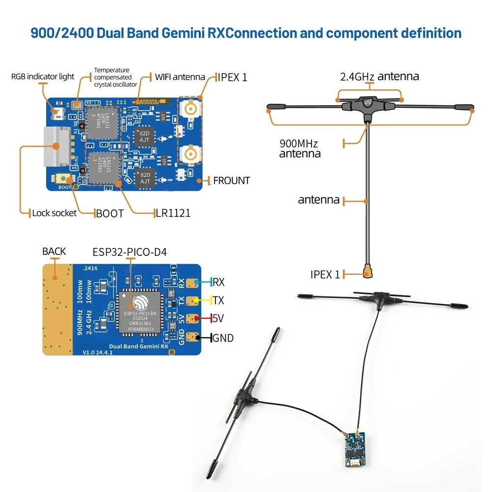 Dual-Band ELRS Receiver for Drones 27x16mm 5 Dual-Band ELRS Receiver for Drones 27x16mm - Image 5