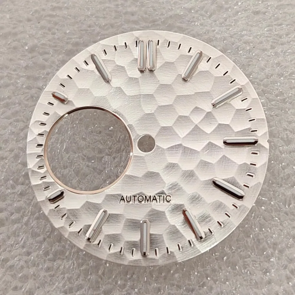 NH38 28.5mm Hammered Texture Watch Dial in Green 4 NH38 28.5mm Hammered Texture Watch Dial in Green - Image 4